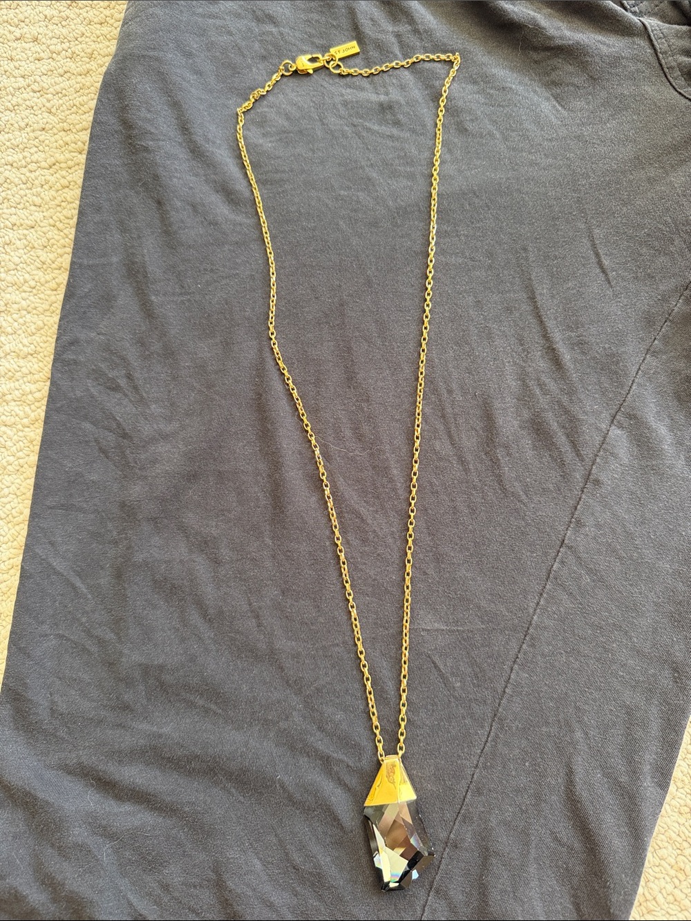 St. John Gold-Tone Crystal Drop Pendant Necklace